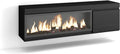 Skraut Home cheminée électrique, 107 cm., 34 W., Noir, Meuble TV, Banc Télé, Grand Espace de Rangement, Les TV jusqu'à 65'
