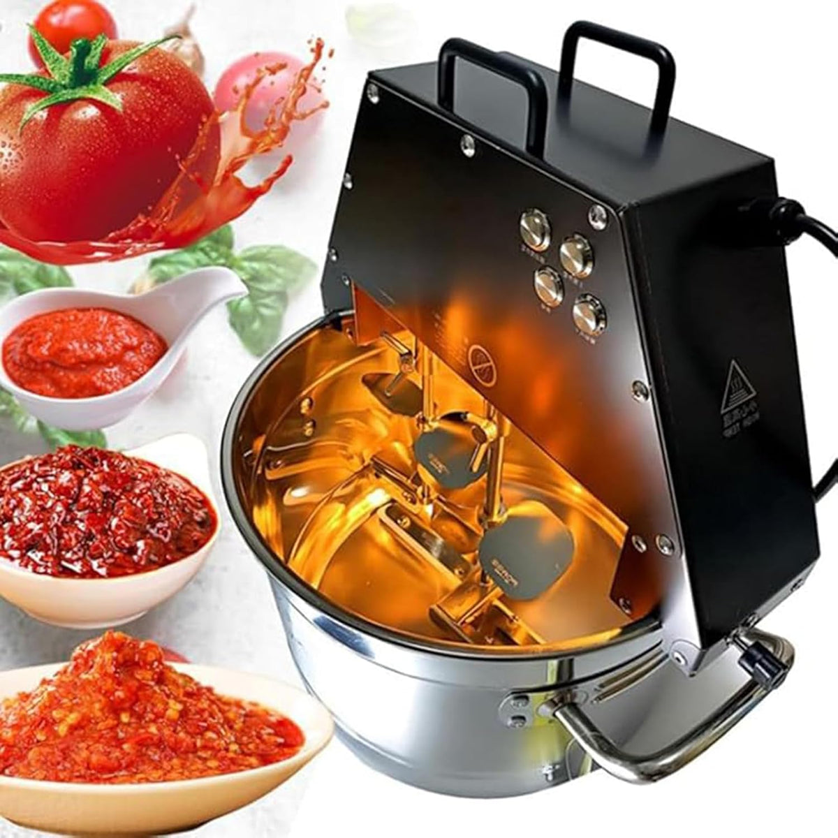 Mélangeur Batteurs à main, 10 L, Blanc, alimentaire commercial, machine à confiture électrique avec double agitation