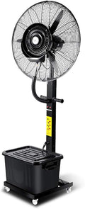 BUBIDU ventilateur sur pied, 41 L, Blanc, Ventilateur de brumisation, réservoir d'eau avec Roue