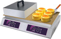 PRECISTECH gaufrier, 1300 W (tête simple) / 2600 W (tête double), Noir, Appareil a Pancake Mini Commercial