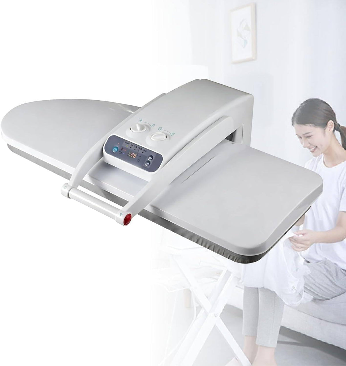 ZIXIAOS presse à repasser, 1800 W, 50 Kg, 150 G, Noir, Vapeur pour Vêtements, Pression, Plaque Extra-Large