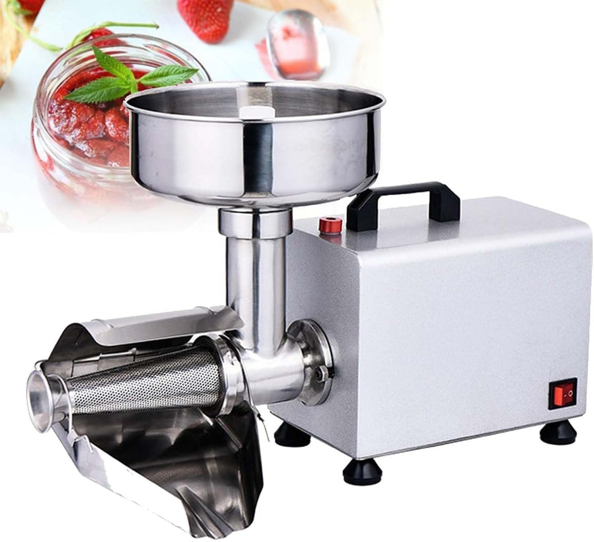 JINTVO centrifugeuse, 49 x 23 x 34,5 cm, 450 W, 110 V/220 V, 450 W, Argenté, Machine À Sauce Tomate, Conception Anti-éclaboussures Et Anti-obstruction