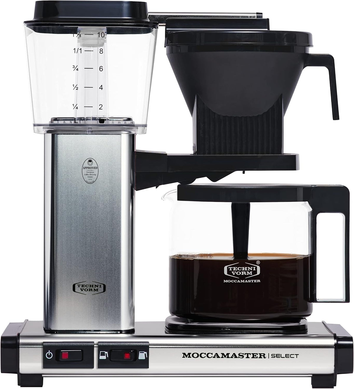 Moccamaster machine à café, 1.25 L, Noir/Argenté, KBG Select, Cafetière filtre, Verseuse, Polished