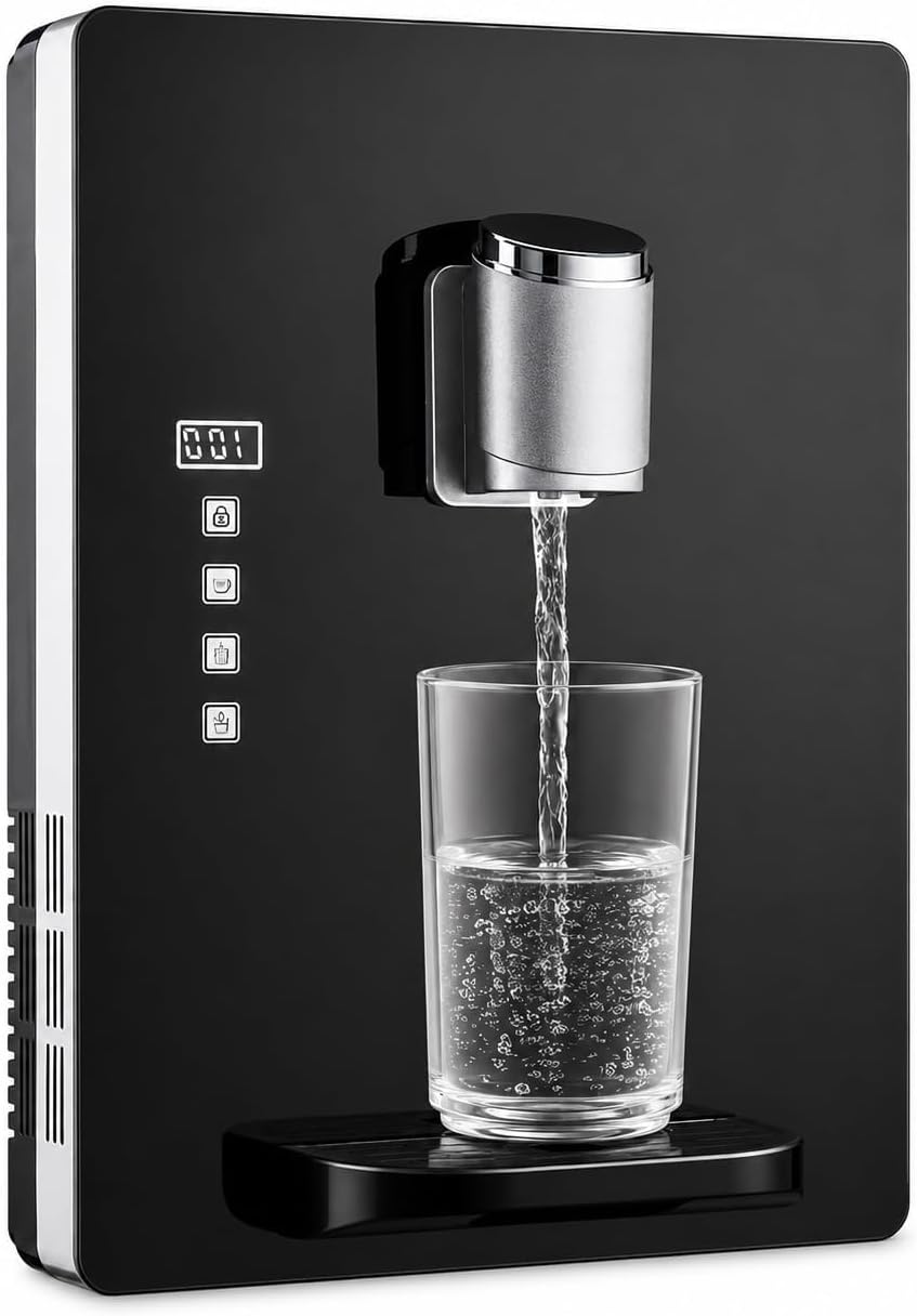 Distributeur distributeur d'eau chaude, 32 x 17,2 x 43 cm., 2200 W, 30 l, 320 x 90 x 430 mm, Noir, d'eau chaude instantanée