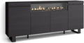 Skraut Home cheminée électrique, 102 cm de large, 21 cm de haut., 34w., 200x87x35 cm, Noir, Buffet Salon et Cuisine