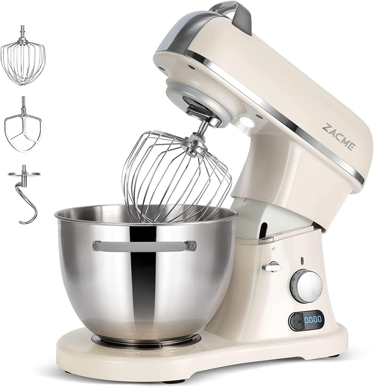 ZACME robot de cuisine, 1500 W, 7 L, Noir, Patissier - Multifonctions, Pétrin Professionnel, 11 Vitesses Multifonction