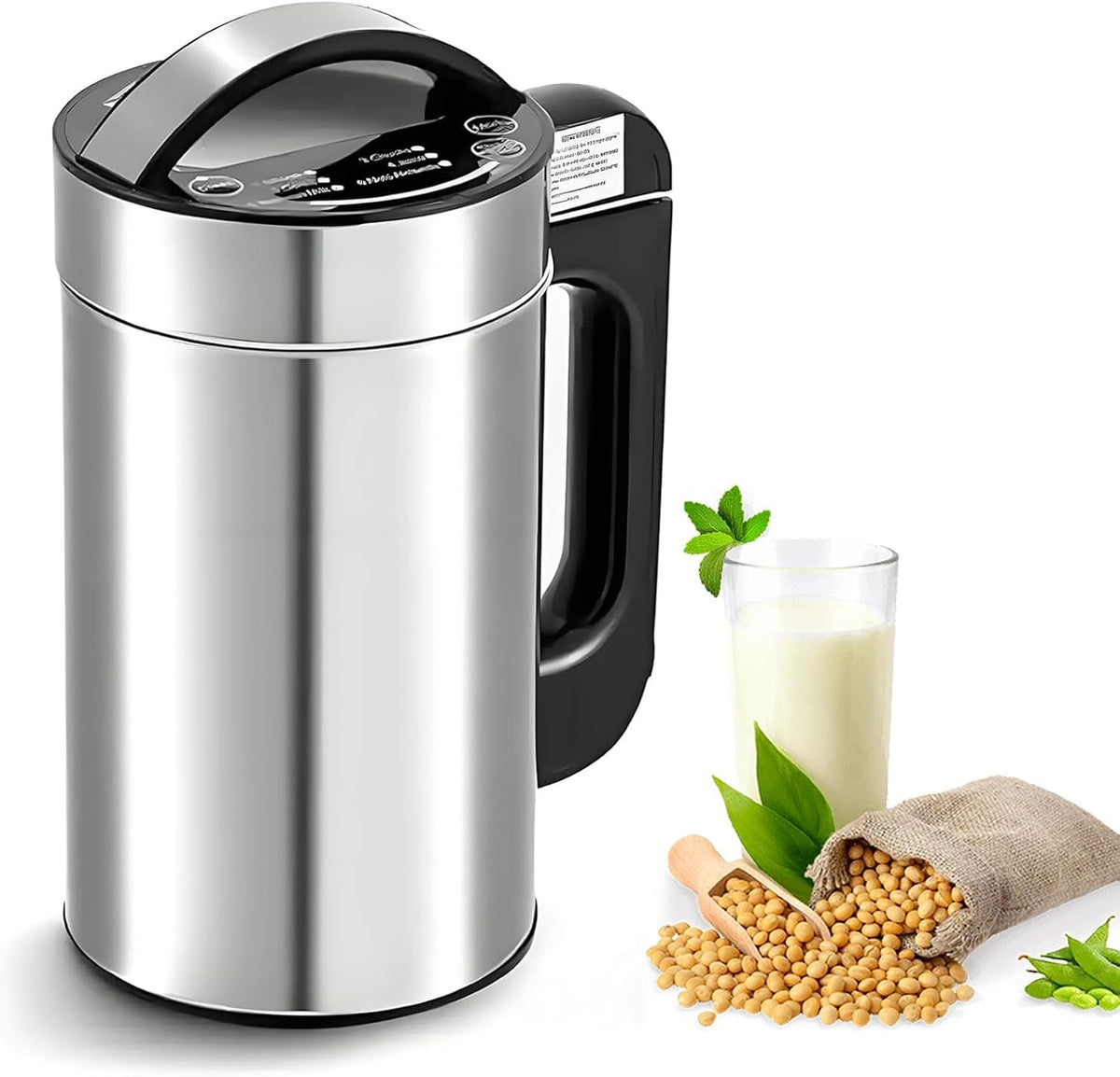 Ghygetrich blender, 1,5 L, Chauffage 800 W, Mixage 120 W, 220–240 V 50 Hz, 110–120 V 60 Hz, Noir, Chauffant Soupe et Mixeur