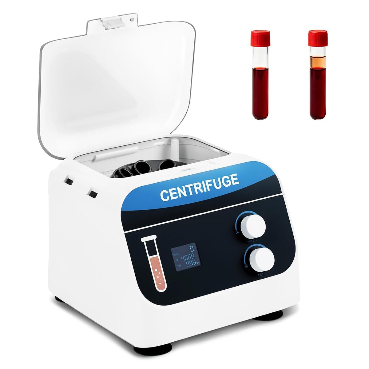 YUCHENGTECH centrifugeuse, 4000 tr/min, 10 ml, Noir, de Laboratoire 20mlx6 0- 0-999 Min