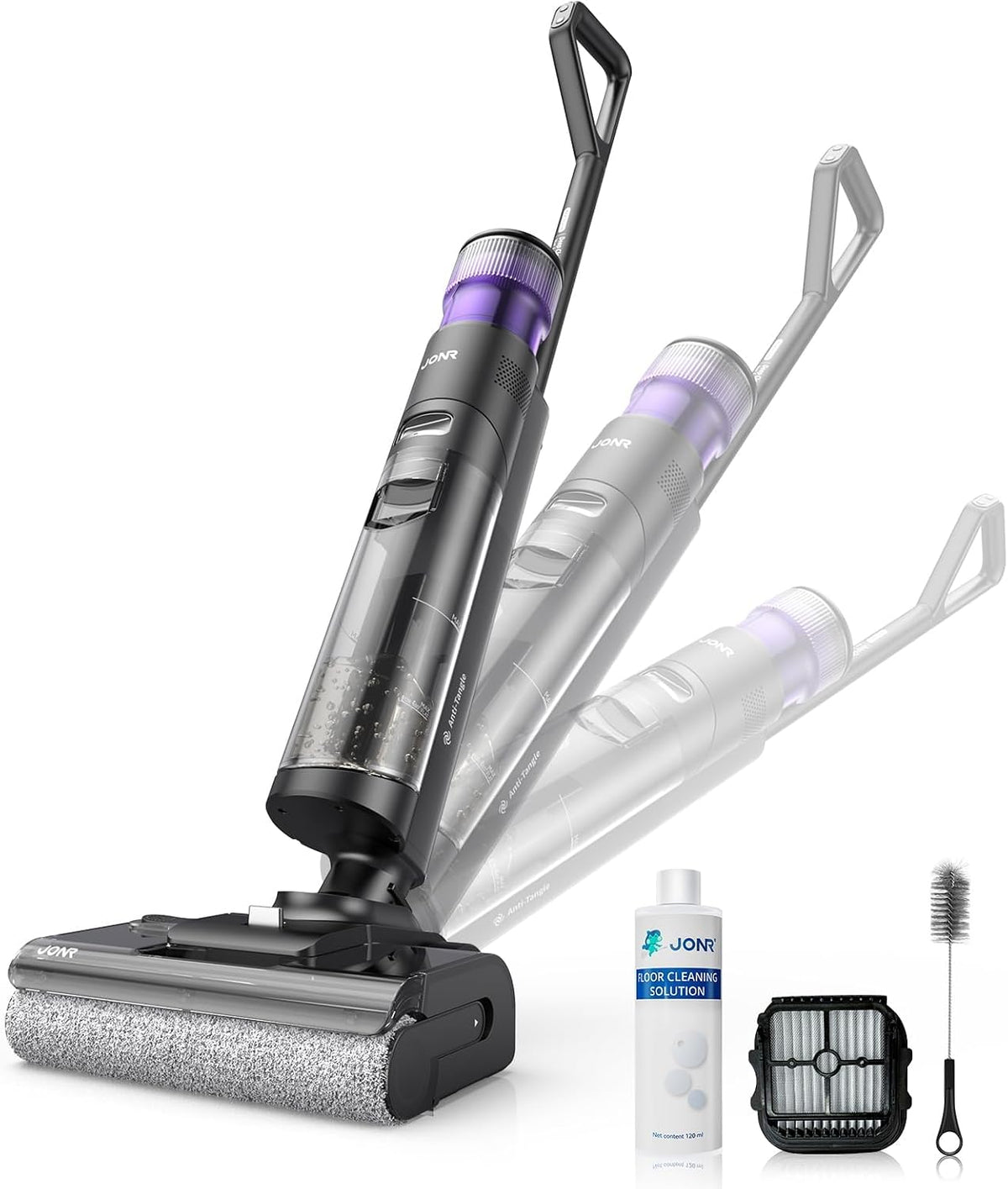 JONR Aspirateurs balais et balais électriques, Noir, ED 12 Pro Max Aspirateur Laveur Sans Fil(Version Améliorée ED 12)