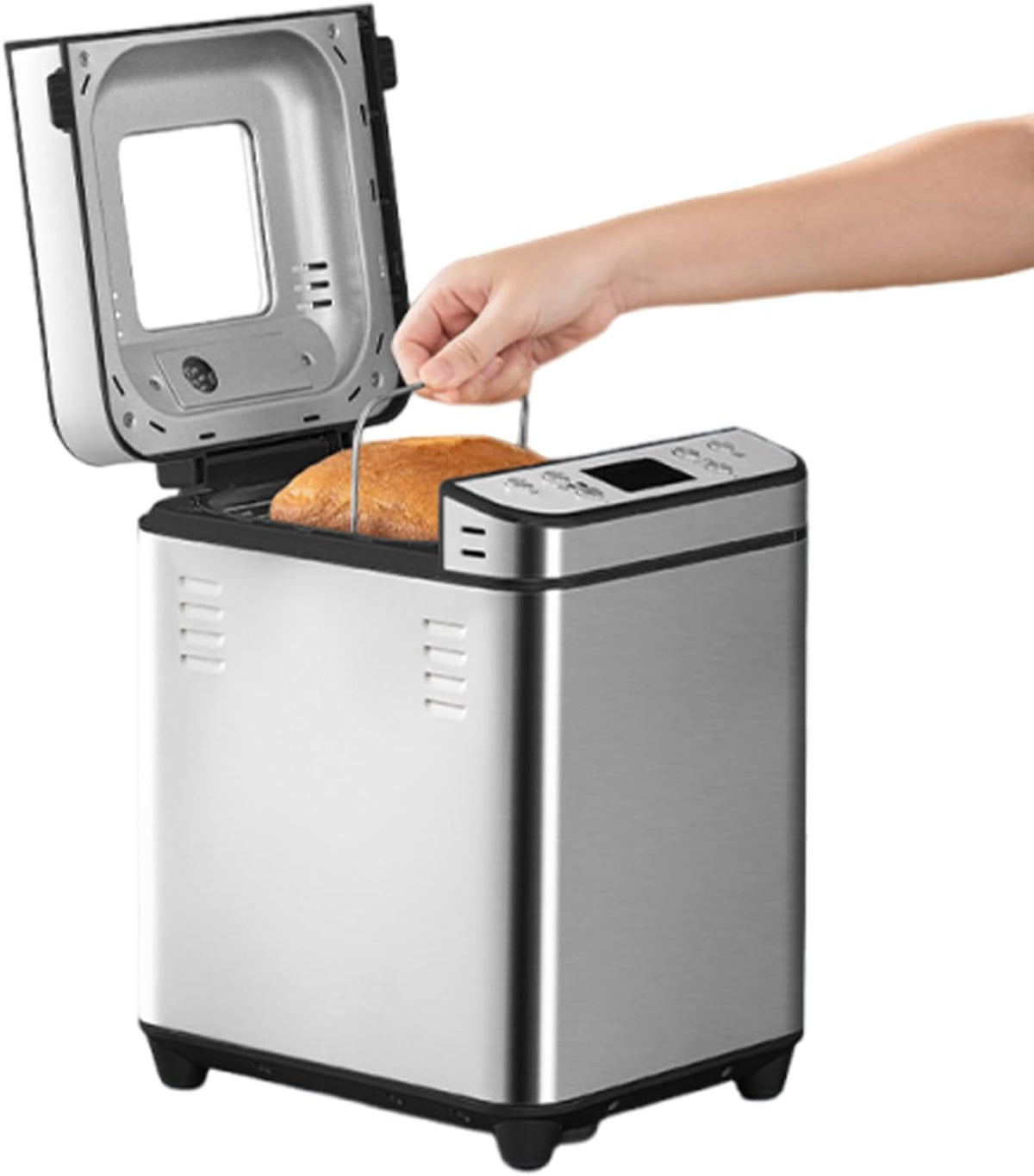 HEEPDD Machines à pain, env.1000 g / 35,27 onces, 0,9 Kg, 700 W, Noir, Machine à Pain Automatique 25 Programmes Prédéfinis