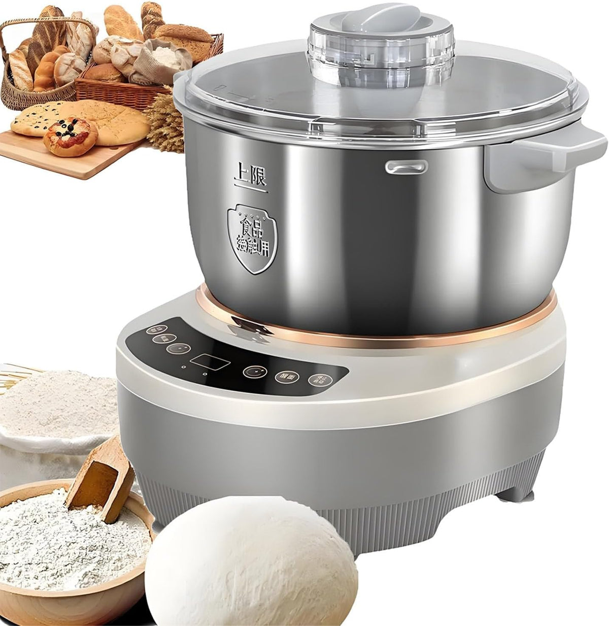 COAKUE Machines à pâtes, 5 L/7 L, 5 L, 7 L, Noir, Pétrin électrique / avec Fonction Fermentation, pâte à raviolis et levain