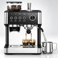 RBFGYIOP machine à café, 20 bar, 1500 W, 2,3 l, Noir/Argenté, automatique, broyeur et mousseur à lait, machine à expresso Espresso & Americano