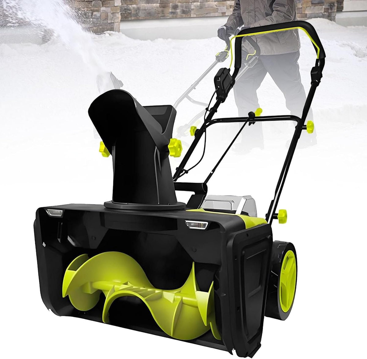DUXMM fraise à neige, 40 V, 4,0 Ah, Noir, Électrique avec Moteur sans Balais 2Batteries