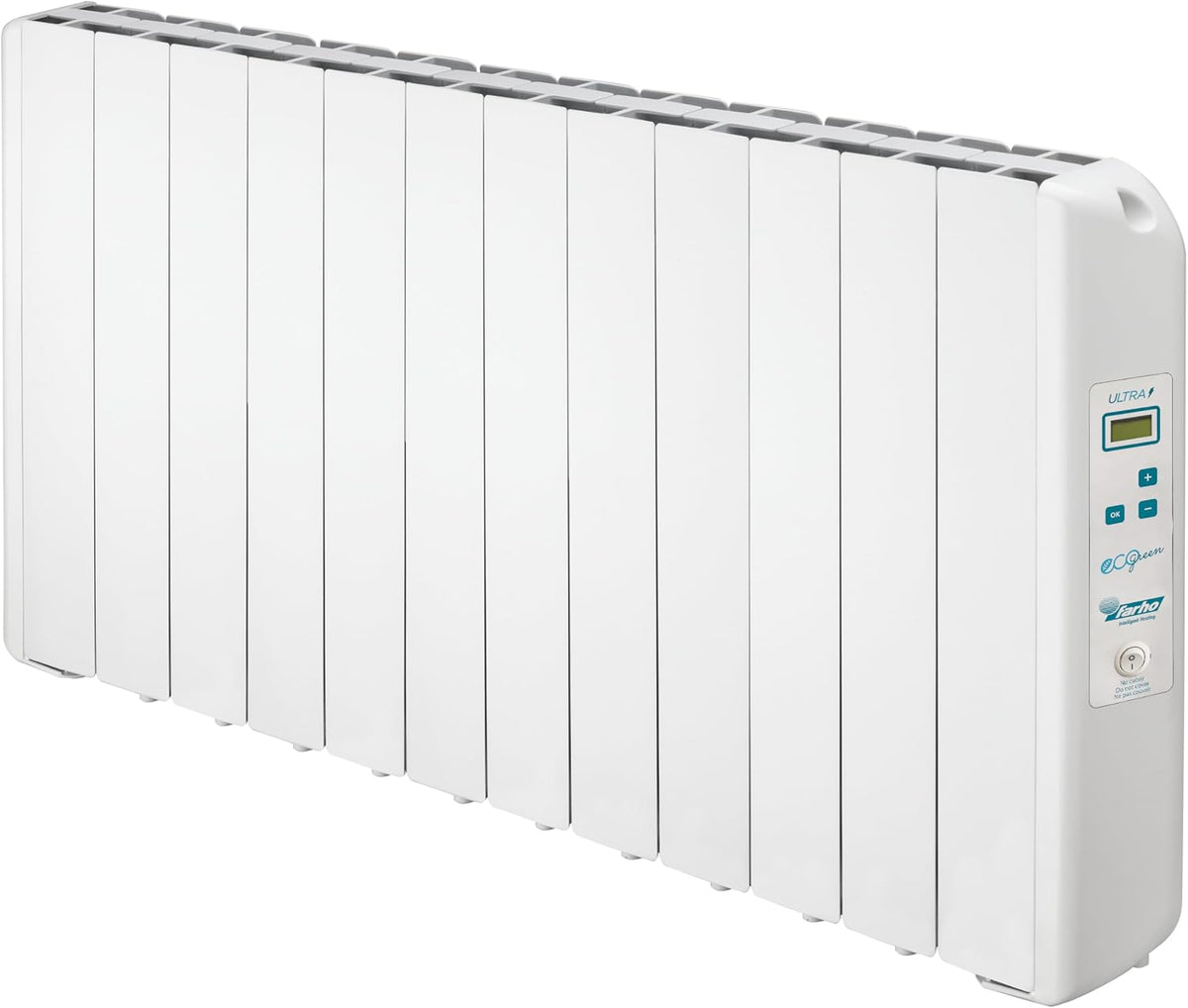 farho Radiateurs, 2000 W, Vert/Blanc, Radiateur électrique à inertie fluide, Eco Green Ultra 12 Eléments, Programmable