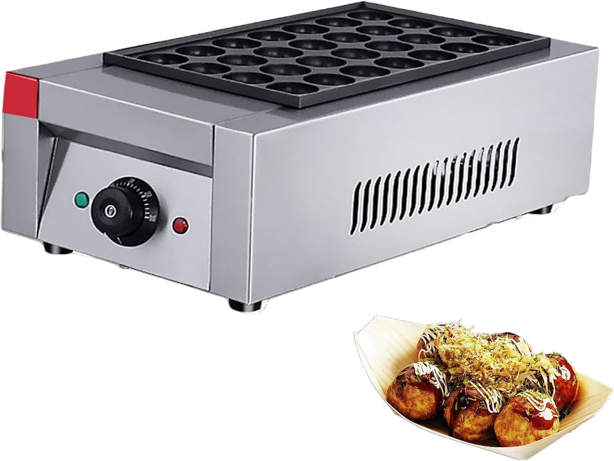 Eiwitany plancha, 2 000 W / 2 × 2 000 W, Noir, Appareil à takoyaki électrique Professionnel à Plaque, alvéoles antiadhésives et Thermostat réglable