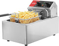 crosson Friteuses, 230 V, 3000 W, Noir, récipient d'huile amovible pour restaurant à usage domestique, friteuse commerciale