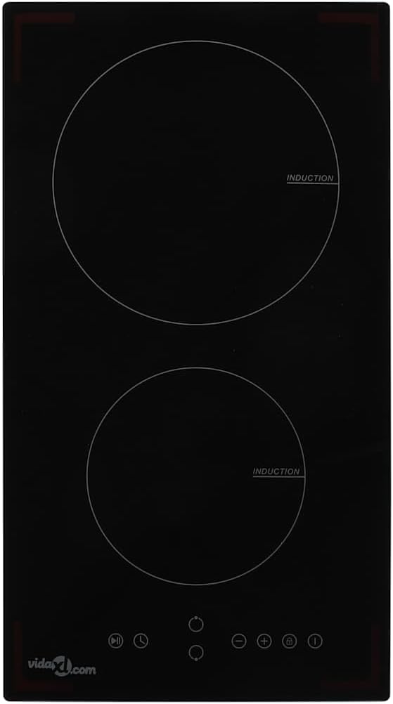 table de cuisson Ziaphsol, 288 x 520 x 56 mm (l x P x H), 3500 W, verre résistant à la chaleur, noir, minuterie