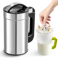 Moongiantgo Mousseurs à lait automatiques, 1l, 220v, Noir, Machine à Faire Du Lait, 7-En-1 Fabricant De Lait De Soja Avec Recette
