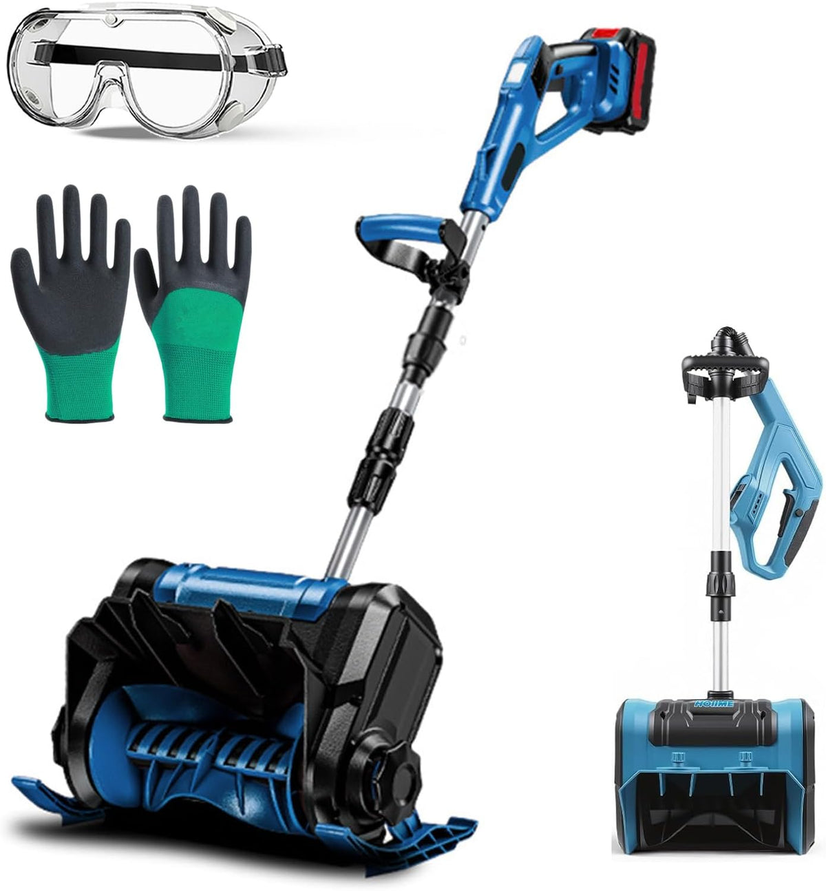 Pelle fraise à neige, 21 V, 30,5 cm, ABS., bleu., à neige électrique sans fil sans balais compatible avec batterie Makita