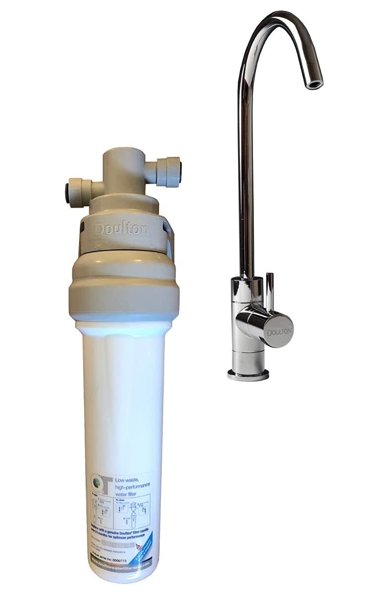 DOULTON Filtres sous éviers, Blanc, Purificateur d'eau sous-évier avec accessoires