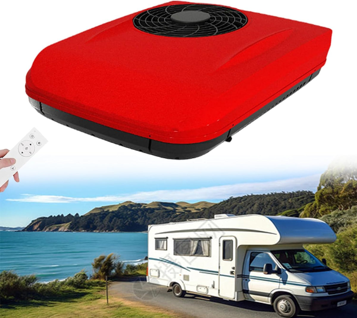 BrightFootBook Climatiseurs, 12 V/24 V., 12 V, 24 V, rouge, blanc, / DC RV Climatiseur RV Climatiseur de Toit