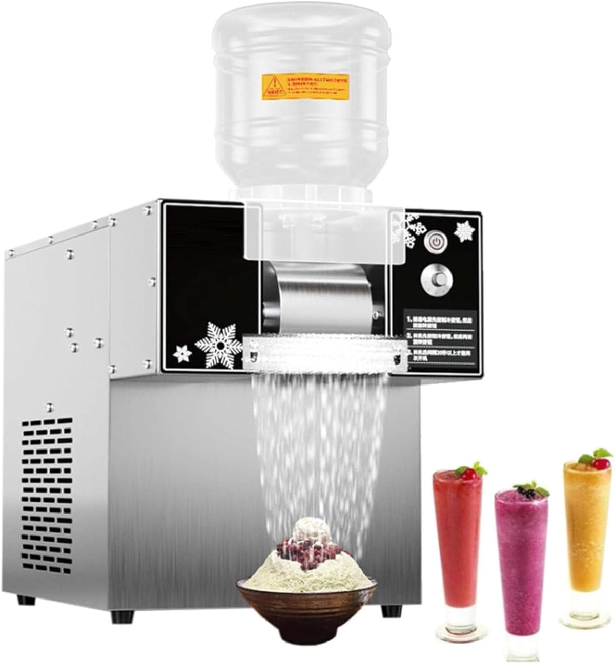 QUSYZD machine à glaçons, 360 W / 750 W, Noir, Professionnelle, Machine à Glace pilée pour Smoothies, Machine à Glace Fine