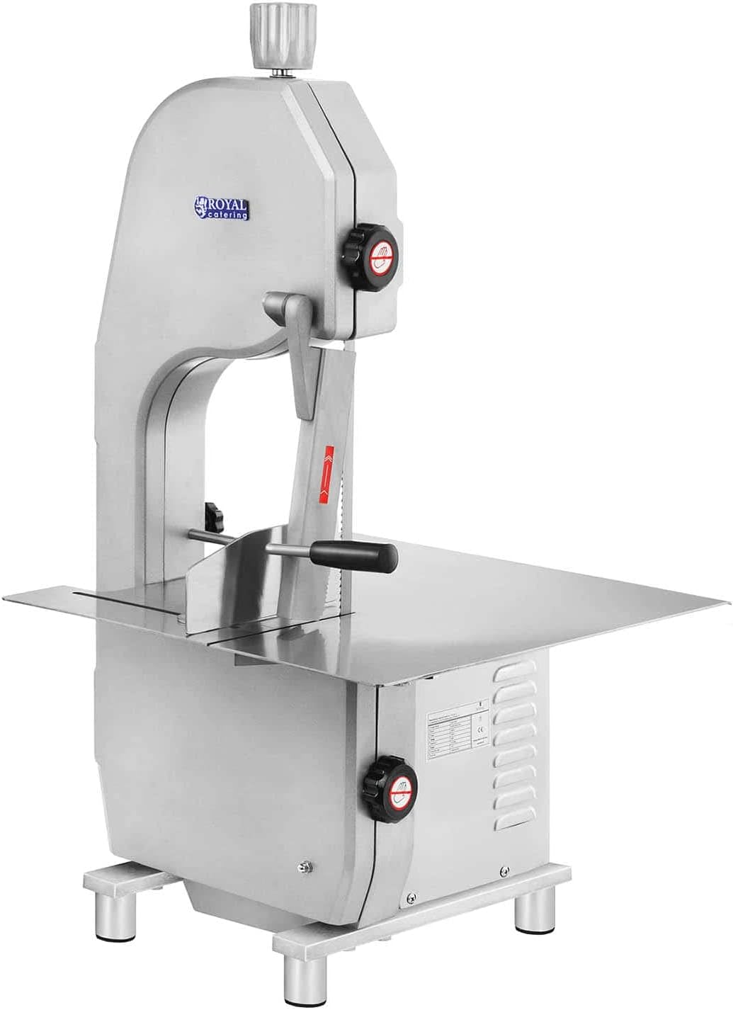Royal Catering trancheuse électrique, 880 W, 180 mm, 440 x 460 mm, Argenté, RCBS-1650.1ECO Scie à Os Boucher Électrique (