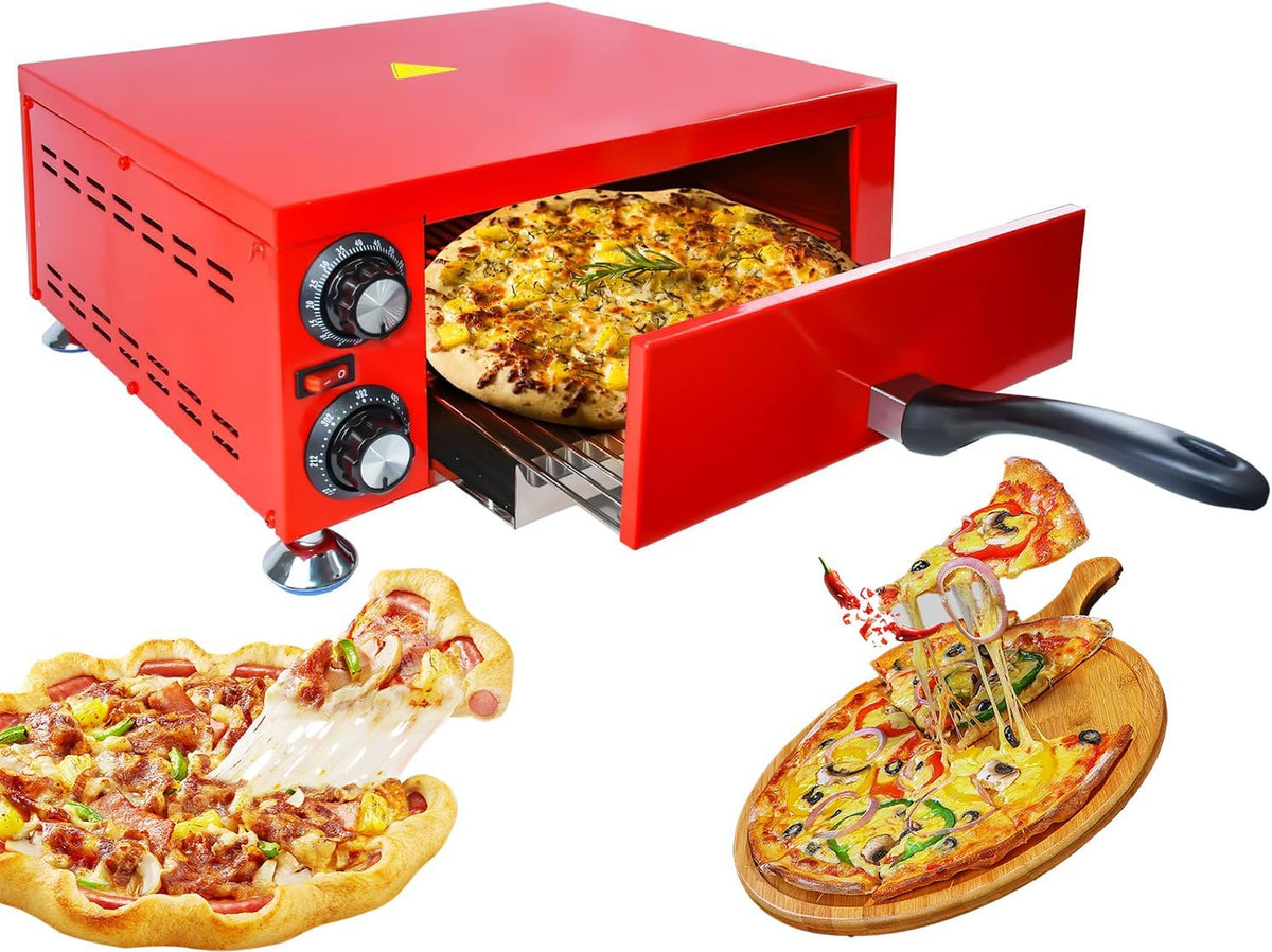 HYQNG four à pizza, Argenté, Cuiseur à pizza commercial, comptoir en acier inoxydable, machine à pizza de table