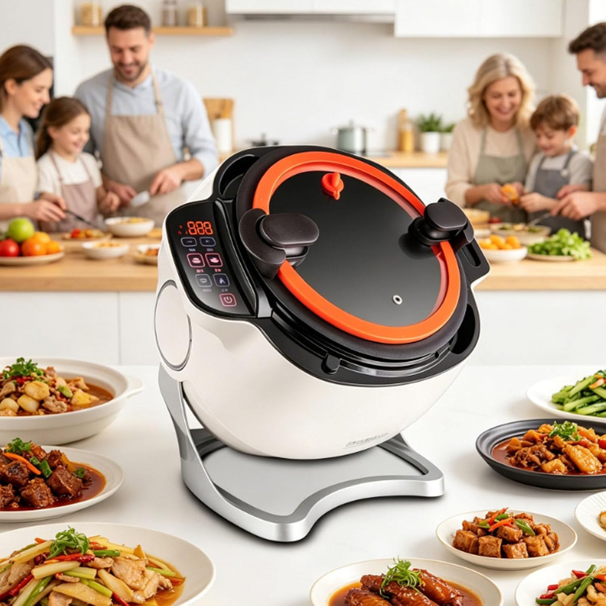 BOOZXCV Robots, 6 litres, Transparent, Robot culinaire Professionnel, Appareil de Cuisson Automatique, Robot de Cuisson Automatique