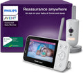 AVENT Moniteurs intelligents, Noir, Philips babyphone Video connecté avec Wi-FI, caméra HD de Haute qualité
