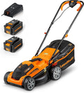 Lawnmaster tondeuse à gazon, 24 V, 34 cm, 300 m, Noir, Tondeuse sans Fil, 2 Batteries