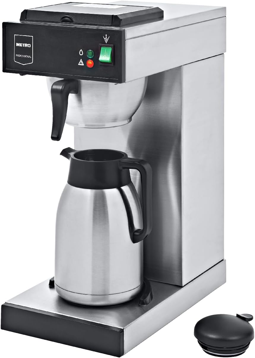 METRO Professional machine à café, 21.5 x 41 x 52 cm, 2000 W, 2 L, Argenté, acier inoxydable, bouteille thermos ( )