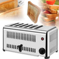 JKJZSALJ Grille-pains, 6 Pouces, Argenté, Grille-Pain en Acier Inoxydable, Machine À Pain Professionnelle avec Fentes Élargies