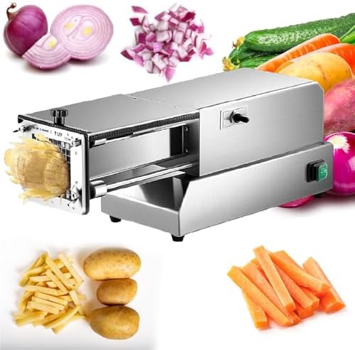 Coupe trancheuse électrique, Argenté, -légumes électrique, -Pommes de Terre pour Machine à Frites, -Pommes de Terre Automatique