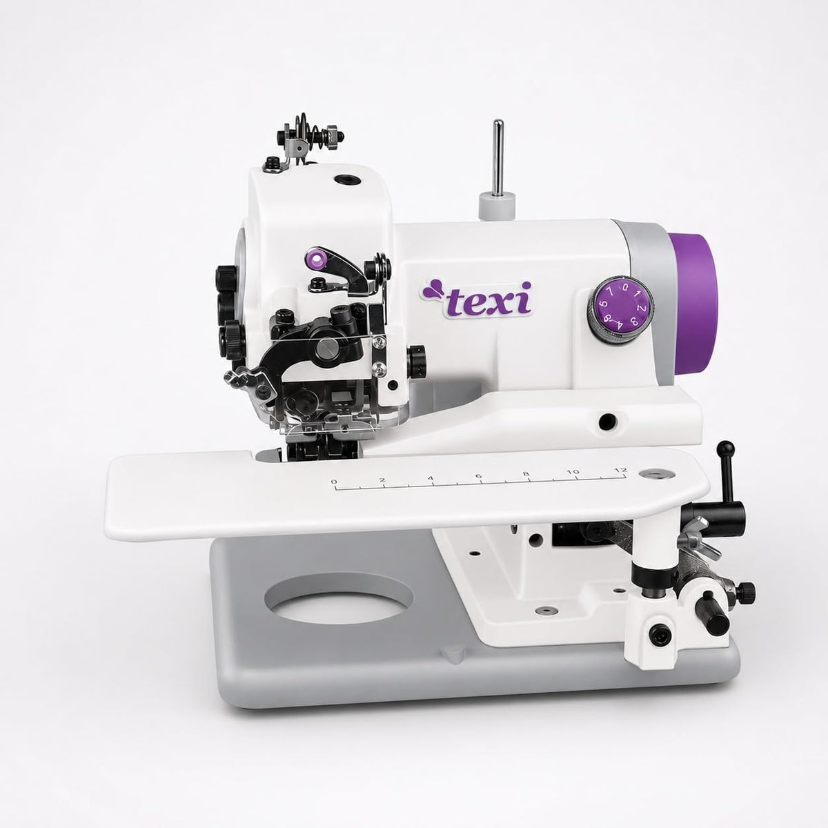 Nähmit machine à coudre, Gris, portable à point mort, haute vitesse, coutures invisibles et points de chaîne à ourlet aveugle