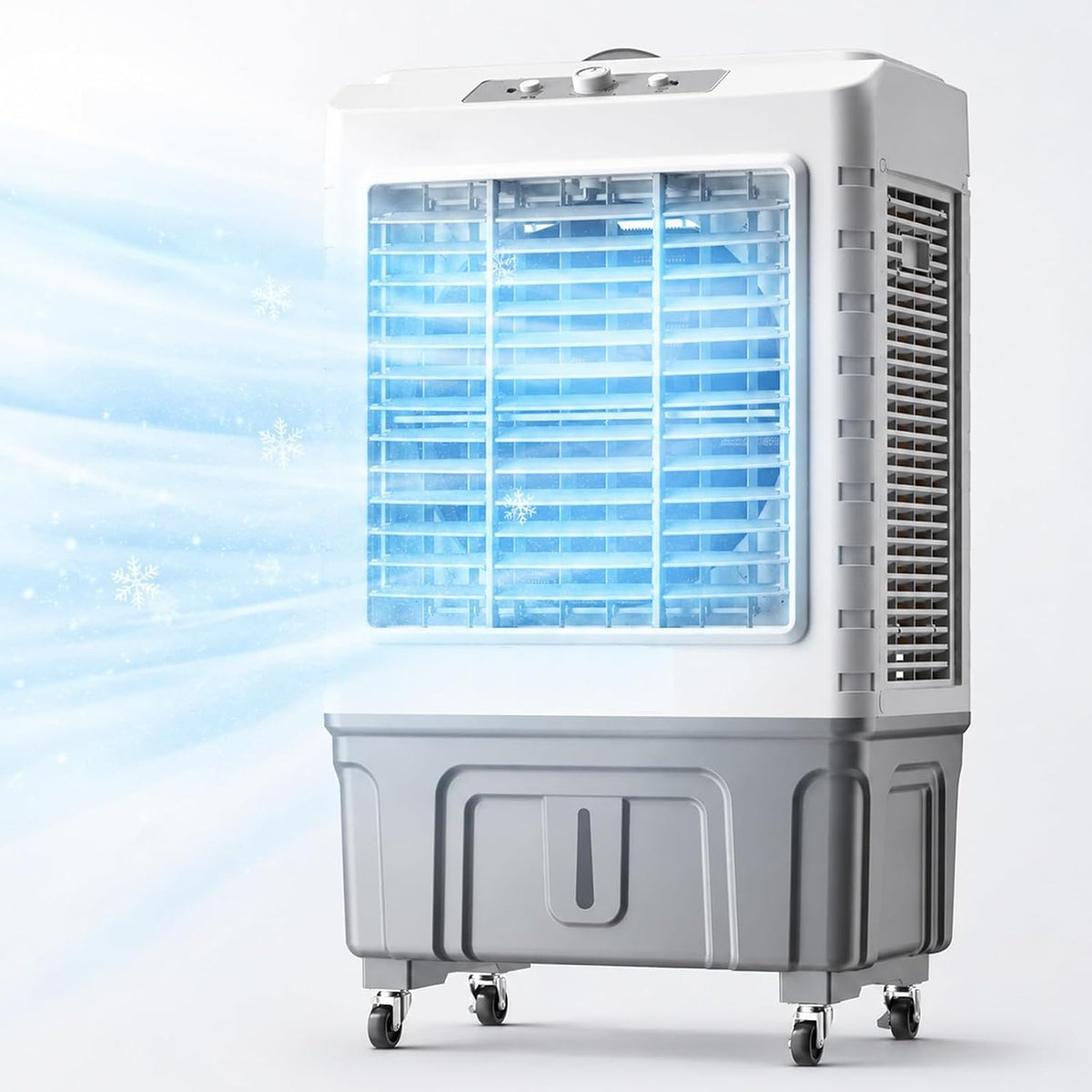 JXYQZD climatiseur portable, 50 x 37 x 95 cm / 60 x 42 x 102 cm, 60 L, Blanc, Rafraîchisseur D'air Par Évaporation