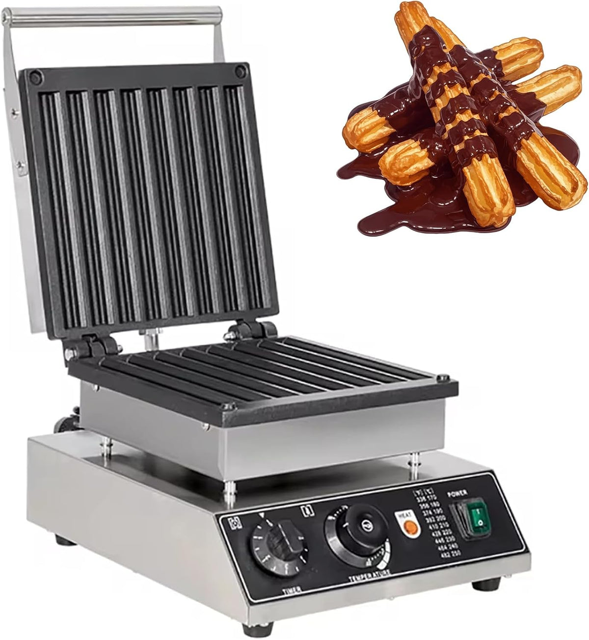 Machine Machines à donuts, 110-240 V, Acier inoxydable, Argenté, à Churros Électrique