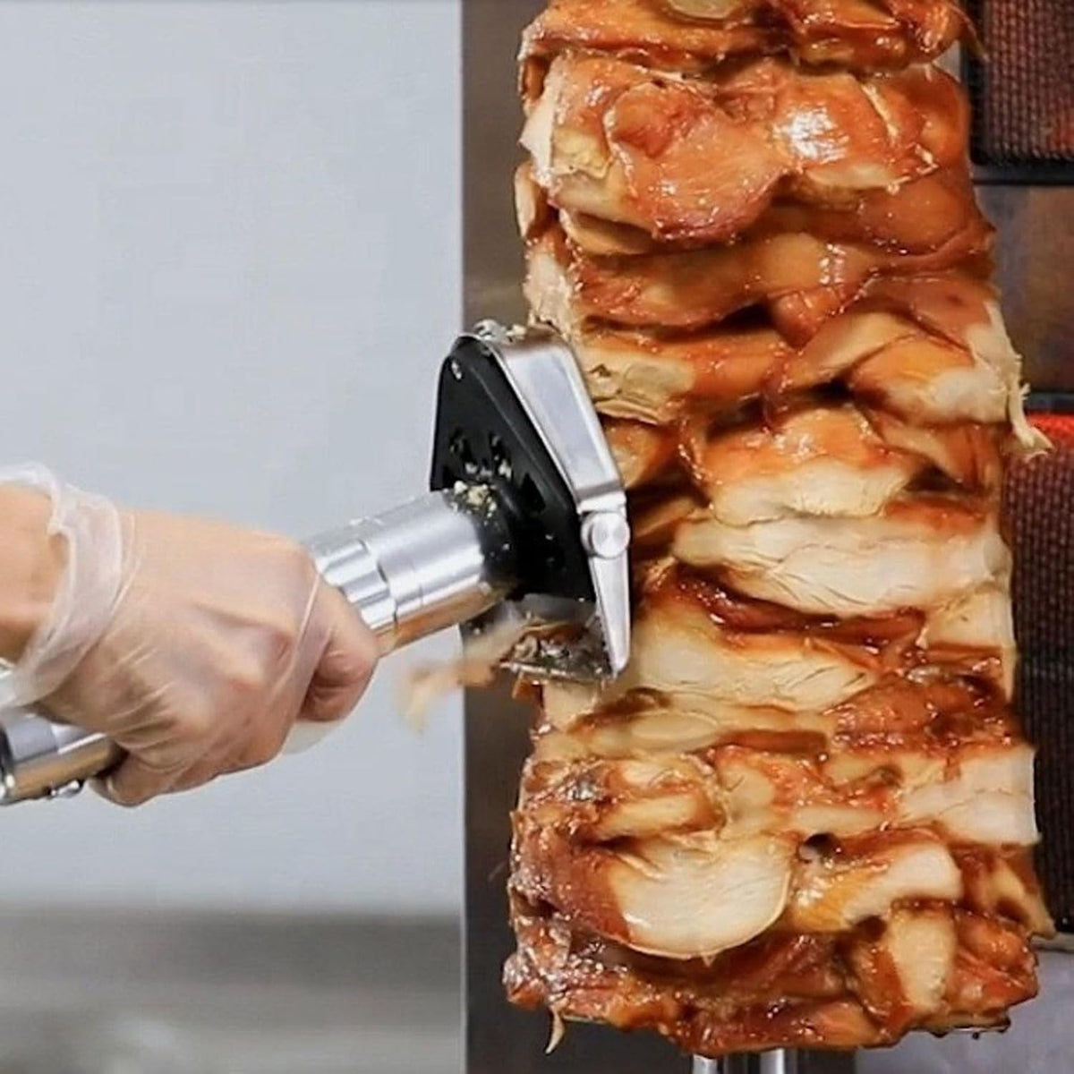 JKJZSALJ trancheuse électrique, Gris, Coupe-Shawarma Électrique Professionnel, Épaisseur Réglable, Machine À Barbecue Portable pour Découper Les Gyros