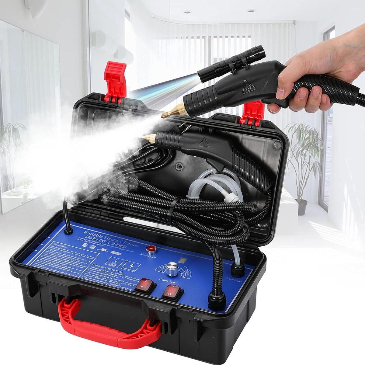 XNYXLPP nettoyeur vapeur, Noir/Argenté, Haute Pression Commercial, Haute température, Voiture pour l'élimination des Taches