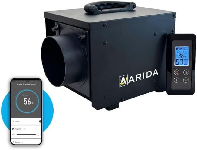 Arida déshumidificateur, 13 L, 56 dB, 50 m, Blanc, connecté PRO S13 WiFi /j, Connecté, une puissance de L/jour