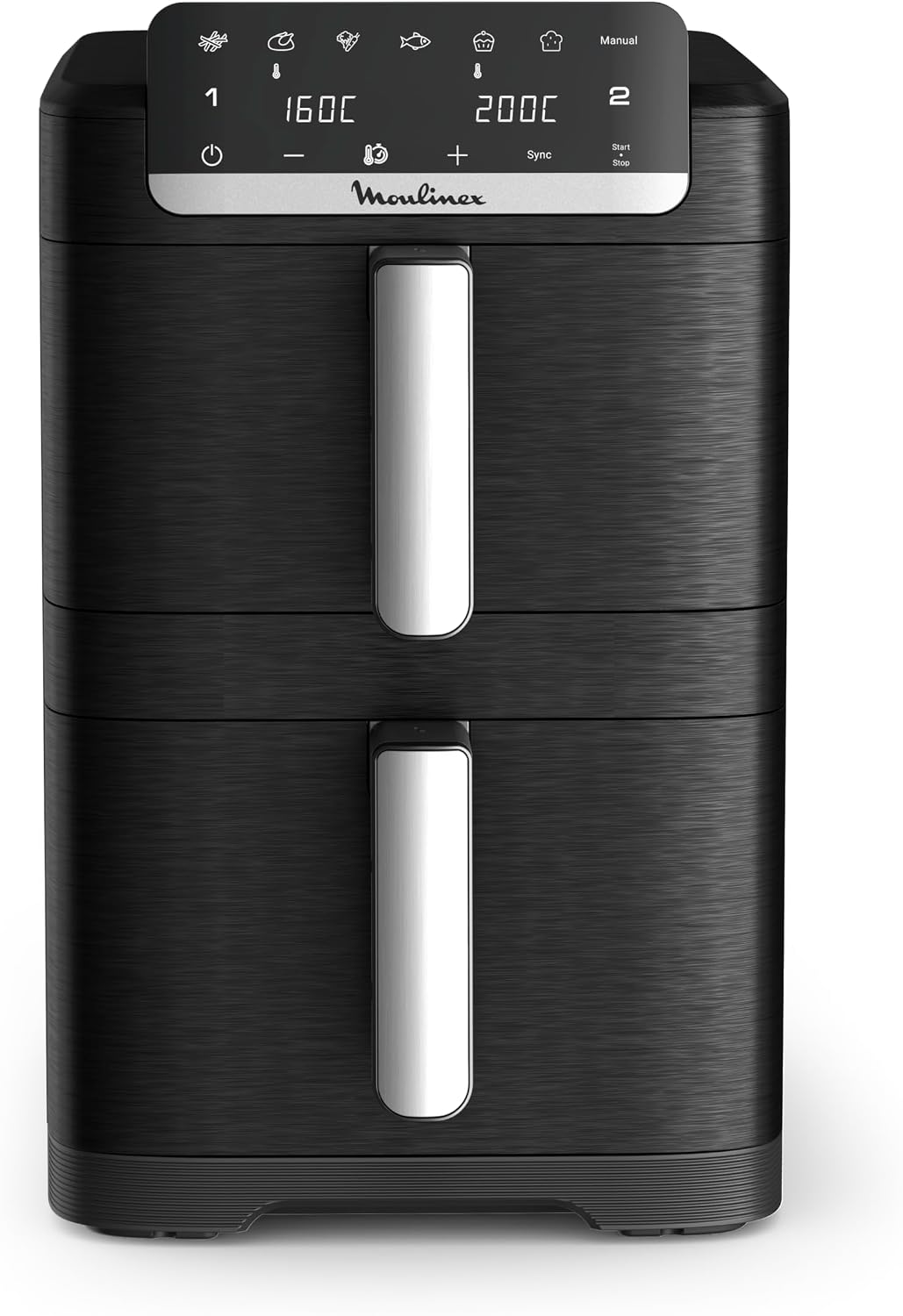 Moulinex friteuse à air chaud, 10 L, Noir, - Easy Fry Dual Crispy Stack air fryer
