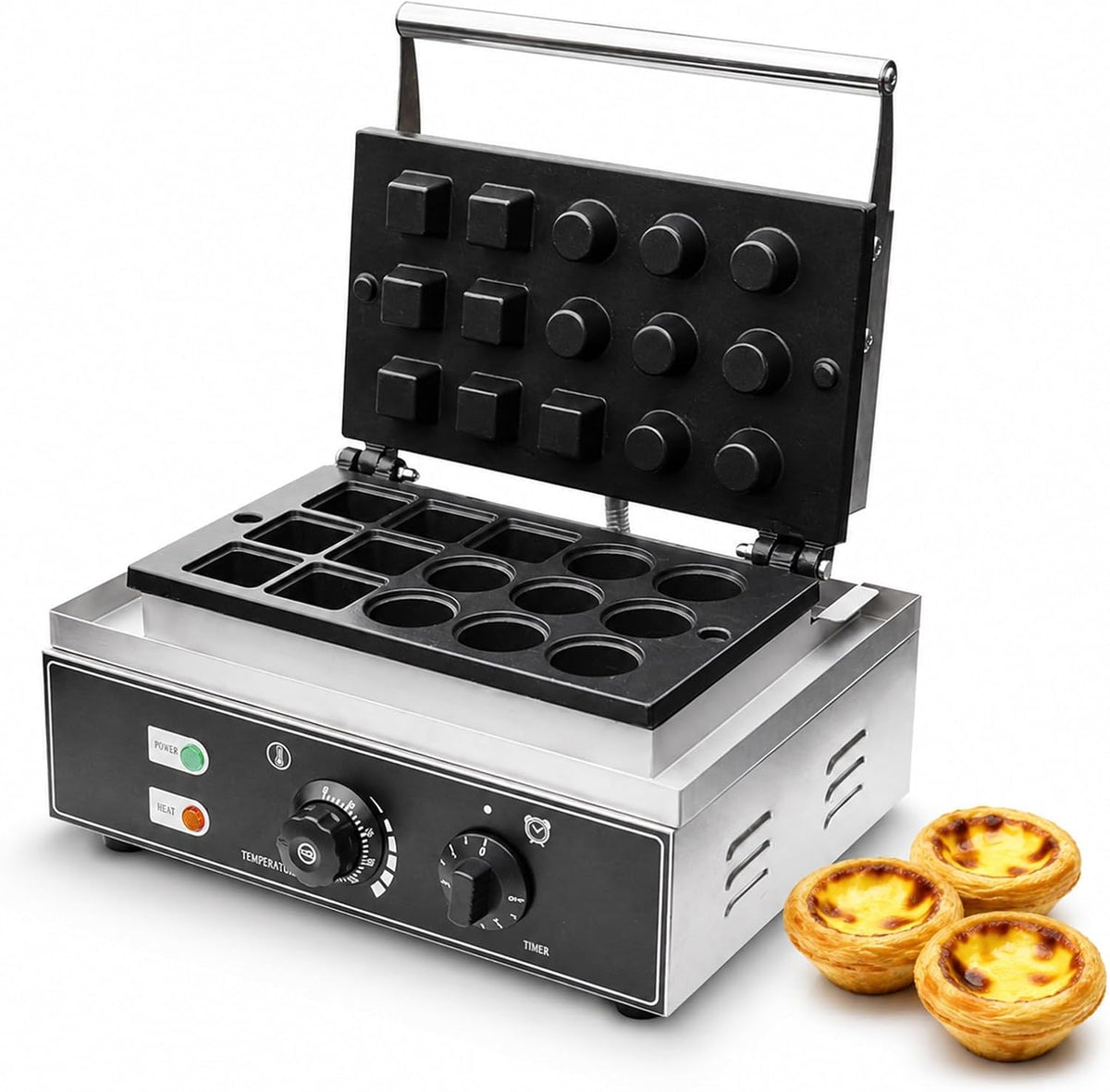 liuyunfeiGL Machines à donuts, 110 V / 220 V CA, 70 mm, 1550 W, Argenté, Machine à Pâte à Tarte 8 Moules StyleB