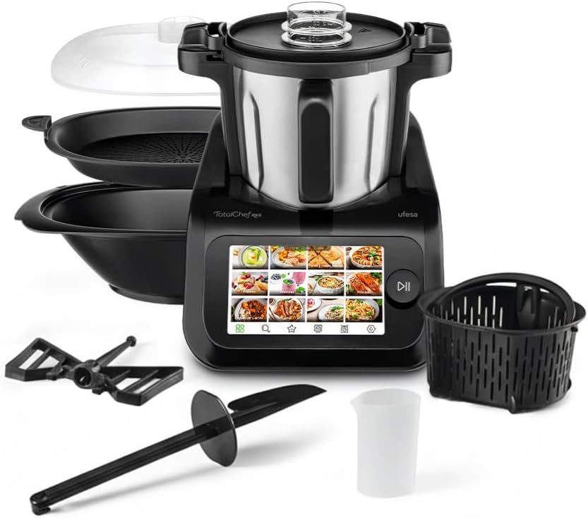 Ufesa robot de cuisine, 3,5 L, Argenté, TotalChef RK6 Multifonction Intelligent, Écran Digital 7', 30 Fonctions