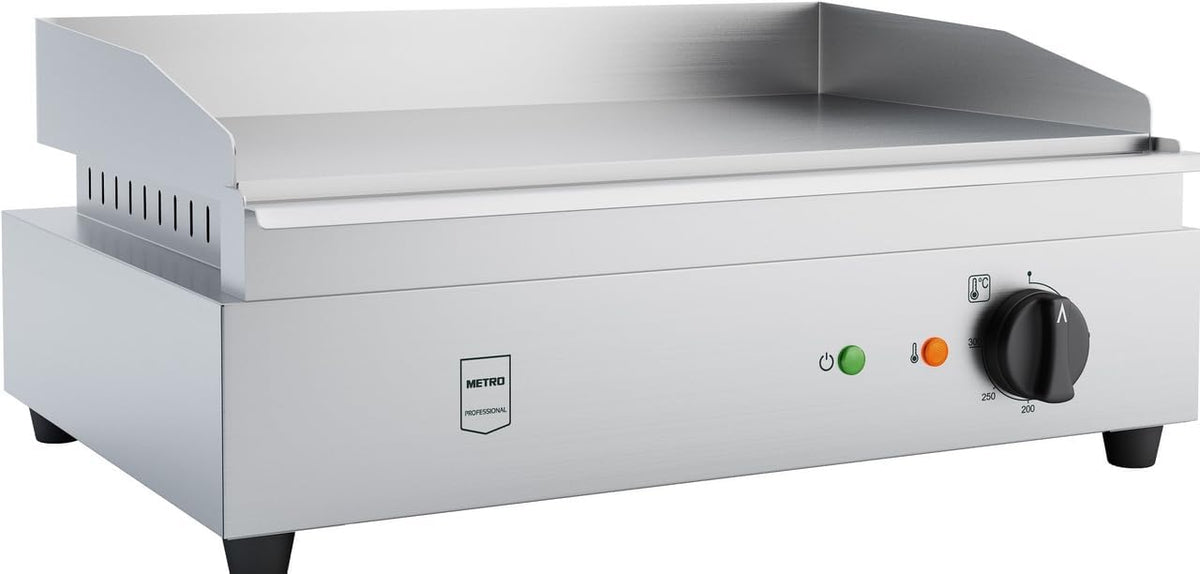 METRO Professional plancha, 55 x 41,7 x 24 cm, Argenté, électrique GEG2101, tiroir ramasse-jus amovible, Protection contre la surchauffe