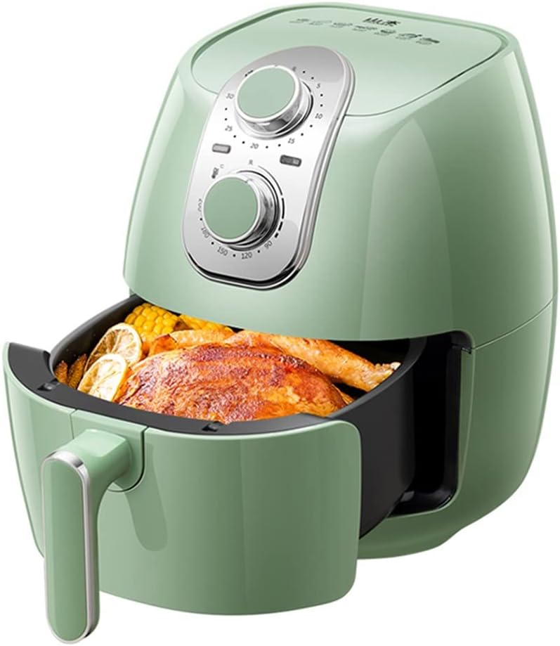 Friteuses Friteuses, 27 * 29 * 33 cm (10,6 * 11,4 * 12,9 pouces), 4 L, 33 cm, métal, Vert, Size : 27 * 29 * )