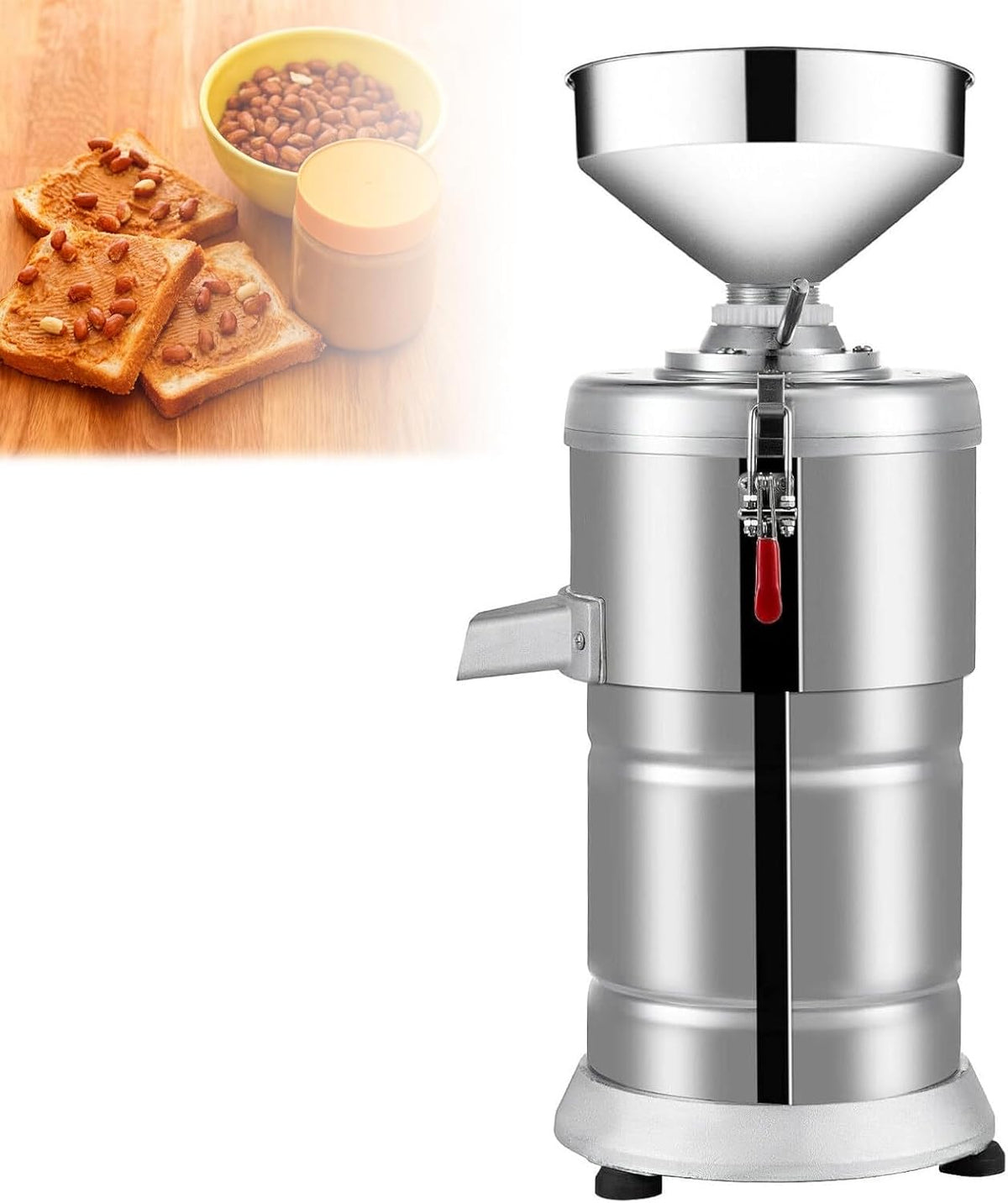 guoyjmm broyeur, 1100 W, 110 V/220 V, Argent, Machine à Beurre de Cacahuète, à Grains Électrique, Machine à Beurre de Noix