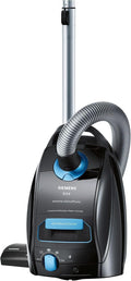 SIEMENS Aspirateurs traîneaux, 4,5 L, 850 W, Noir, VSQ5X1230 Aspirateur Aspirateur réservoir cylindrique Sec Sac à poussière