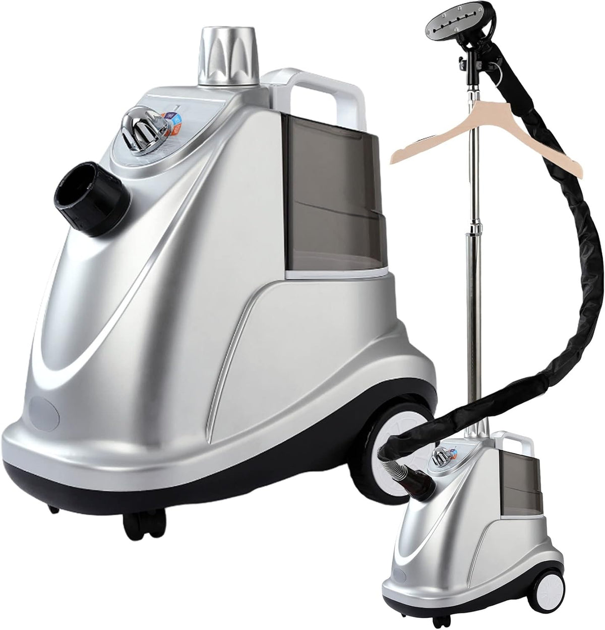 WOTZOV défroisseur vapeur, 2000 W, 3,8 L, Bleu/Argenté, Professionnel Vertical pour vêtements Lourds, défroisseur Rapide pour Tous Les Tissus