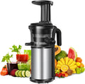 YGFBLSZ Extracteurs de jus à vis simple, 200 W, Argenté, Extracteur de jus, extracteur de jus Compact à Mastication Lente