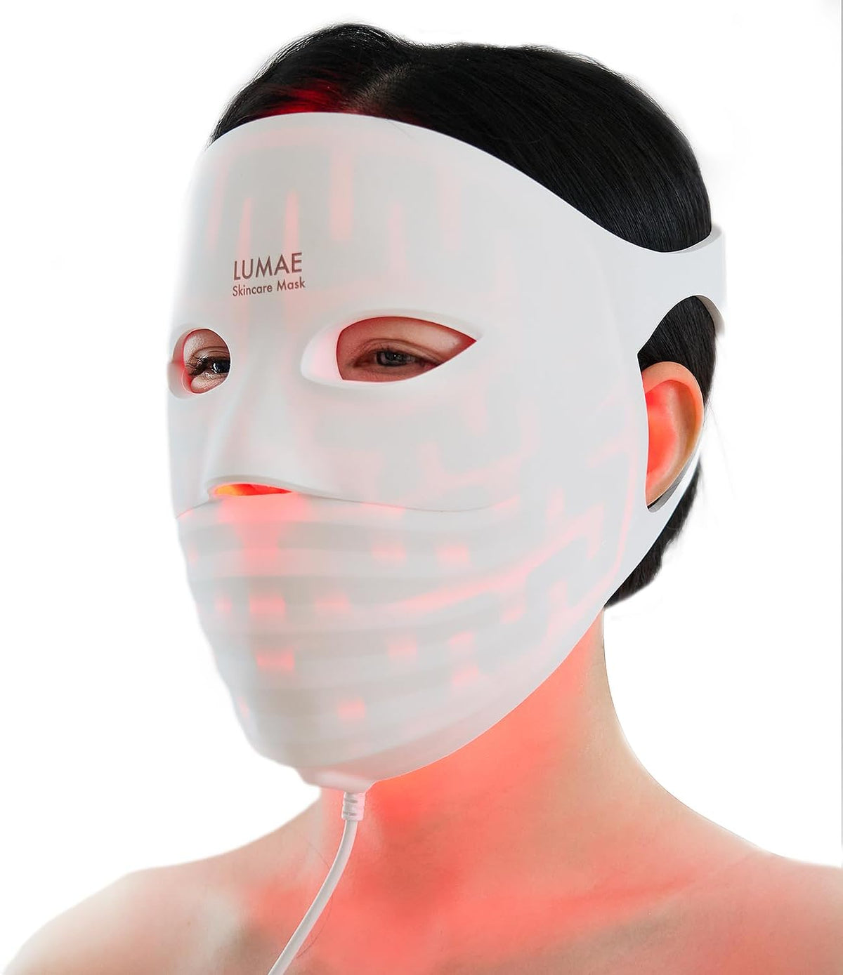 AINTRO Thérapie par infrarouge, Rouge/Jaune, Masque de luminothérapie à LED pour le visage, appareil de soins de la peau anti-âge à usage domestique